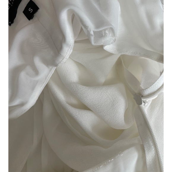 RETROFETE Sherry Sequin Embellished Strapless White Mini Dress Size Small - Picture 5 of 8